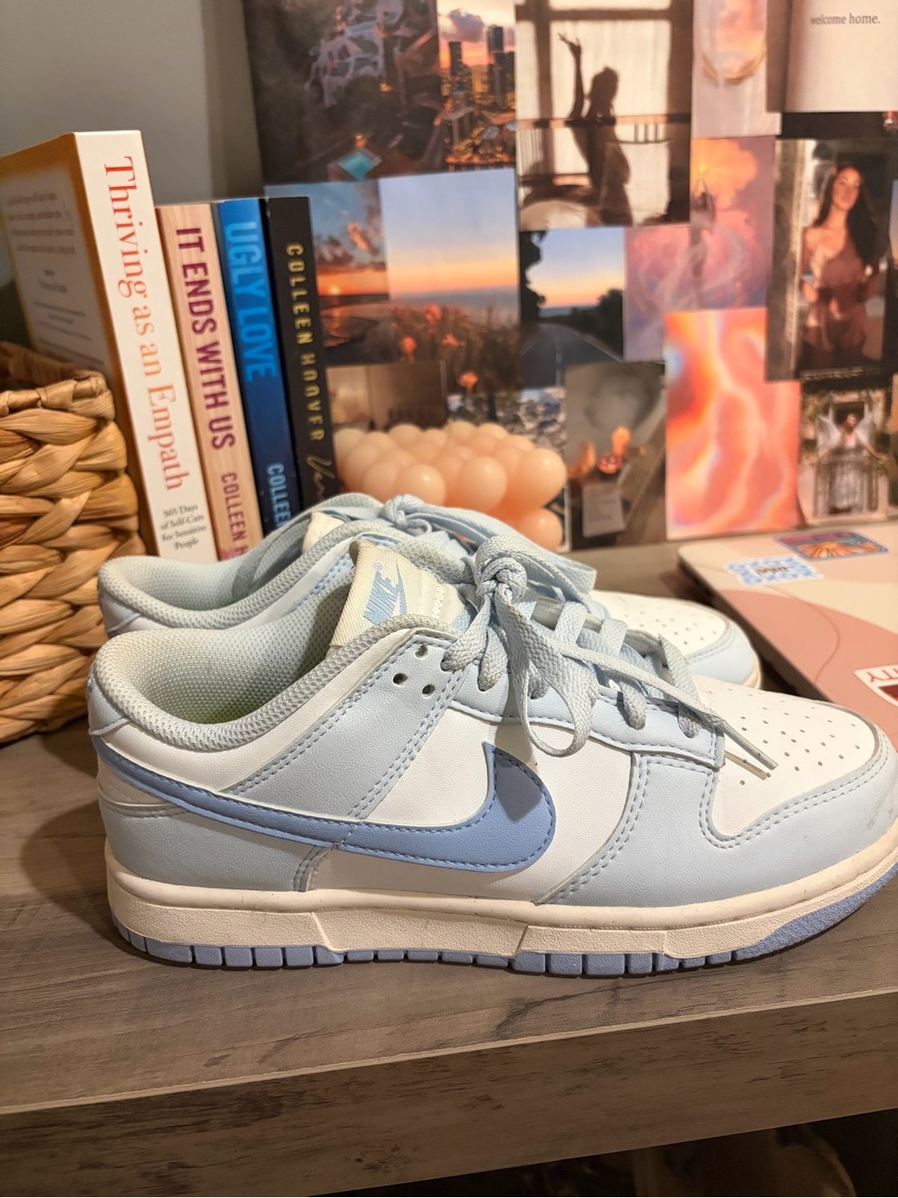 Nike Women's Low-Top Sneakers in Light Blue & White